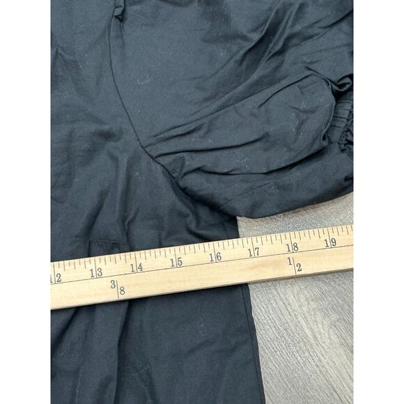 J.Crew Womens Black Stretch Puff Sleeve Button Up Mini Shirt Dress Size 6P NWT - Picture 6 of 7